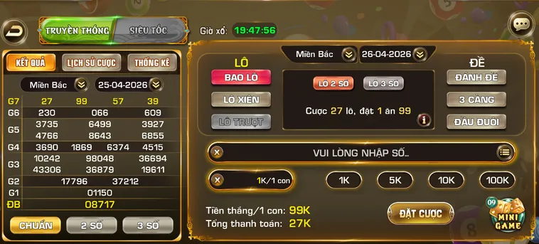 Chốt Số Lô Đề 1 ăn 900 Tại iWin Club Nhận Thưởng Cực Lớn