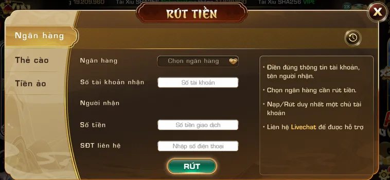 Quy trình rút tiền Iwin Club qua tài khoản ngân hàng siêu chuẩn - tiền về tài khoản chỉ sau 5 phút.